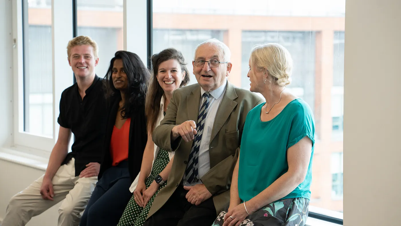 From left to right: Jack Dyrhauge, Mathu Jeyaloganathan, Sarah Faber, John Bird and Ruth McFarlane